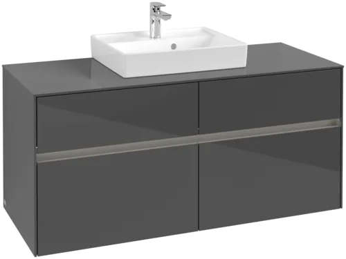 VILLEROY BOCH Collaro toaletní skříňka, s osvětlením, 4 výsuvy, 1200 x 548 x 500 mm, lesklá šedá / lesklá šedá #C070B0FP