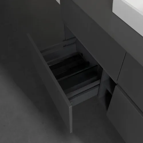 VILLEROY BOCH Collaro toaletní skříňka, s osvětlením, 4 výsuvy, 1200 x 548 x 500 mm, lesklá šedá / lesklá šedá #C070B0FP, obrázek 7
