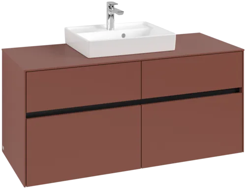 VILLEROY BOCH Toaletní skříňka Collaro, 4 výsuvy, 1200 x 548 x 500 mm, Vínově červená / Vínově červená #C07000AH