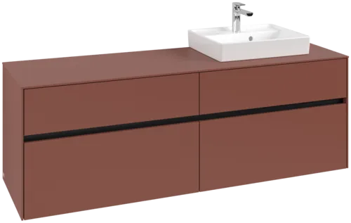 VILLEROY BOCH Toaletní skříňka Collaro, 4 výsuvy, 1600 x 548 x 500 mm, Vínově červená / Vínově červená #C07900AH