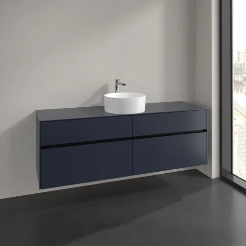 VILLEROY BOCH Toaletní skříňka Collaro, 4 výsuvy, 1600 x 548 x 500 mm, Marine Blue / Marine Blue #C04900VQ, obrázek 2