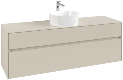 VILLEROY BOCH Toaletní skříňka Collaro, 4 výsuvy, 1600 x 548 x 500 mm, Cashmere Grey / Cashmere Grey #C04900VN