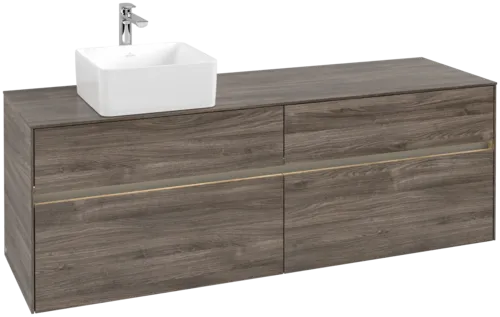 VILLEROY BOCH Umyvadlová skříňka Collaro, s osvětlením, 4 výsuvy, 1600 x 548 x 500 mm, dub kamenný #C050B0RK