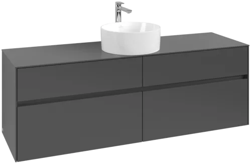 VILLEROY BOCH Toaletní skříňka Collaro, 4 výsuvy, 1600 x 548 x 500 mm, grafitová / grafitová #C04900VR