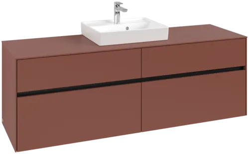 VILLEROY BOCH Toaletní skříňka Collaro, s osvětlením, 4 výsuvy, 1600 x 548 x 500 mm, Vínově červená / Vínově červená #C077B0AH