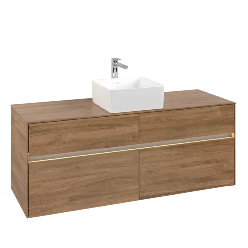 VILLEROY BOCH Toaletní skříňka Collaro, s osvětlením, 4 výsuvy, 1400 x 548 x 500 mm, dub Kansas #C045B0RH