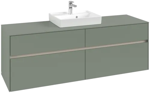 VILLEROY BOCH Toaletní skříňka Collaro, s osvětlením, 4 výsuvy, 1600 x 548 x 500 mm, Soft Green / Soft Green #C077B0AF