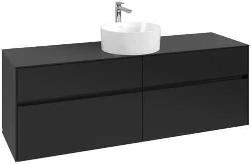 VILLEROY BOCH Toaletní skříňka Collaro, 4 výsuvy, 1600 x 548 x 500 mm, Volcano Black / Volcano Black #C04900VL