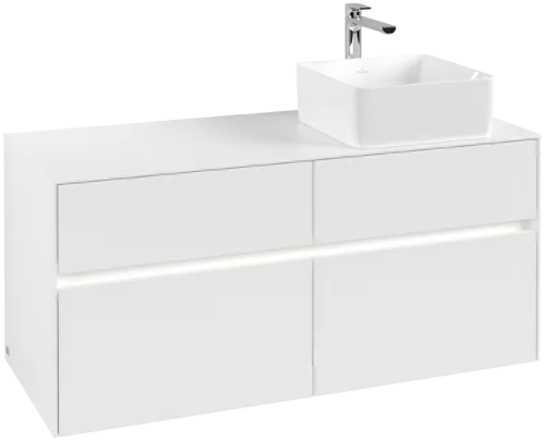 VILLEROY BOCH Collaro toaletní skříňka, s osvětlením, 4 výsuvy, 1200 x 548 x 500 mm, bílá matná / bílá matná #C043B0MS