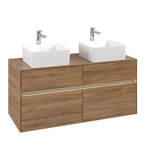 VILLEROY BOCH Umyvadlová skříňka Collaro, s osvětlením, 4 výsuvy, 1200 x 548 x 500 mm, dub Kansas #C044B0RH