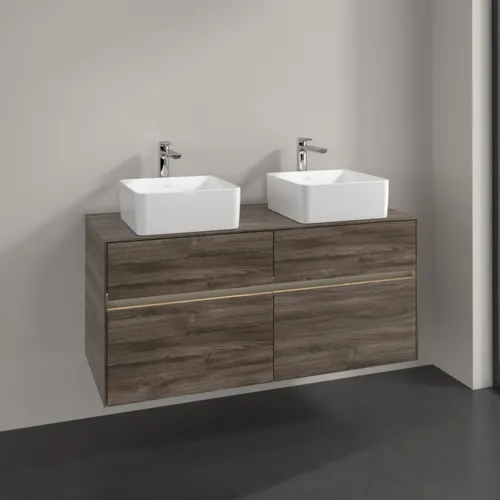 VILLEROY BOCH Umyvadlová skříňka Collaro, s osvětlením, 4 výsuvy, 1200 x 548 x 500 mm, dub kamenný #C044B0RK, obrázek 2