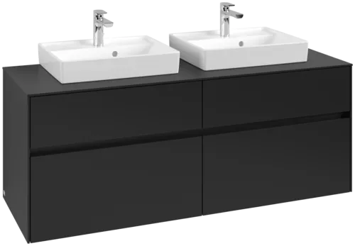 VILLEROY BOCH Toaletní skříňka Collaro, 4 výsuvy, 1400 x 548 x 500 mm, Volcano Black / Volcano Black #C07600VL
