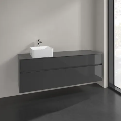 VILLEROY BOCH Toaletní skříňka Collaro, 4 výsuvy, 1600 x 548 x 500 mm, lesklá šedá / lesklá šedá #C05000FP, obrázek 2