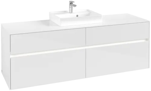 VILLEROY BOCH Toaletní skříňka Collaro, s osvětlením, 4 výsuvy, 1600 x 548 x 500 mm, lesklá bílá / lesklá bílá #C077B0DH