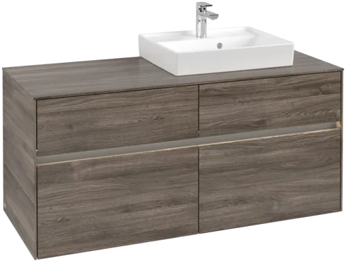 VILLEROY BOCH Umyvadlová skříňka Collaro, s osvětlením, 4 výsuvy, 1200 x 548 x 500 mm, dub kamenný #C072B0RK