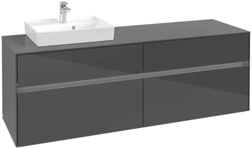 VILLEROY BOCH Toaletní skříňka Collaro, s osvětlením, 4 výsuvy, 1600 x 548 x 500 mm, lesklá šedá / lesklá šedá #C078B0FP