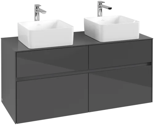 VILLEROY BOCH Collaro toaletní skříňka, 4 výsuvy, 1200 x 548 x 500 mm, lesklá šedá / lesklá šedá #C04400FP
