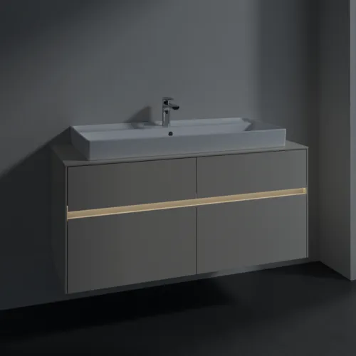 VILLEROY BOCH Toaletní skříňka Collaro, s osvětlením, 4 výsuvy, 1200 x 548 x 500 mm, Cashmere Grey / Cashmere Grey #C091B0VN, obrázek 5