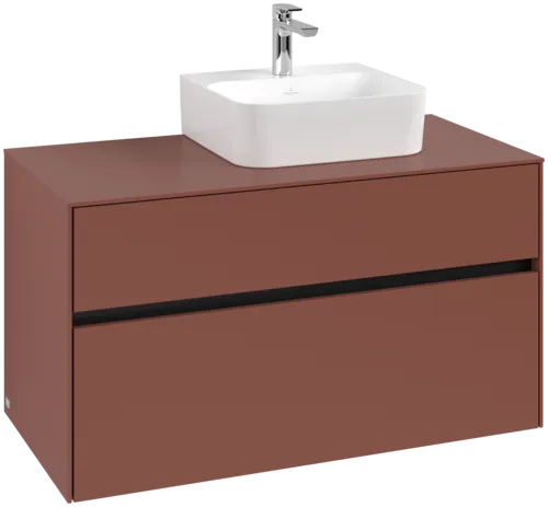 VILLEROY BOCH Toaletní skříňka Collaro, 2 výsuvy, 1000 x 548 x 500 mm, vínově červená / vínově červená #C09600AH