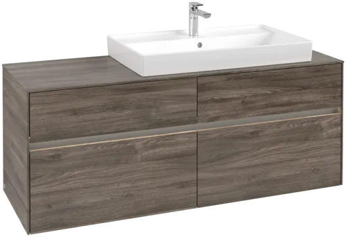 VILLEROY BOCH Umyvadlová skříňka Collaro, s osvětlením, 4 výsuvy, 1400 x 548 x 500 mm, dub kamenný #C090B0RK