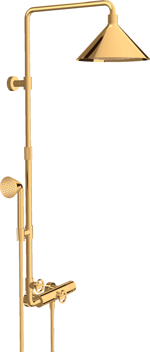HANSGROHE Sprchy AXOR/Přední sprcha s termostatem a horní sprchou 240 2jet #26020990 - Polished Gold Optic