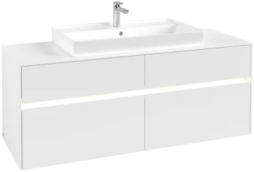 VILLEROY BOCH Toaletní skříňka Collaro, s osvětlením, 4 výsuvy, 1400 x 548 x 500 mm, bílá matná / bílá matná #C088B0MS