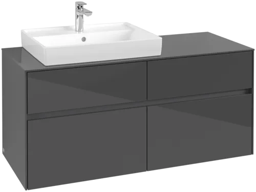 VILLEROY BOCH Collaro toaletní skříňka, 4 výsuvy, 1200 x 548 x 500 mm, lesklá šedá / lesklá šedá #C08200FP
