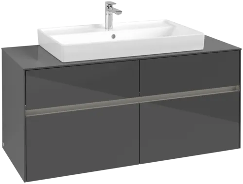 VILLEROY BOCH Collaro toaletní skříňka, s osvětlením, 4 výsuvy, 1200 x 548 x 500 mm, lesklá šedá / lesklá šedá #C087B0FP