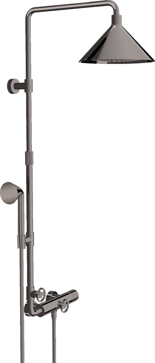 HANSGROHE AXOR Sprchy/přední sprcha s termostatem a horní sprchou 240 2jet #26020330 - leštěný černý chrom