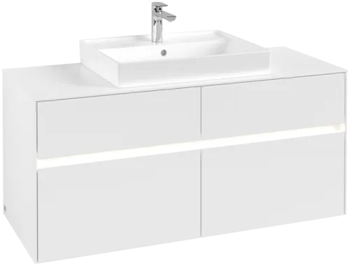 VILLEROY BOCH Collaro toaletní skříňka, s osvětlením, 4 výsuvy, 1200 x 548 x 500 mm, bílá matná / bílá matná #C081B0MS