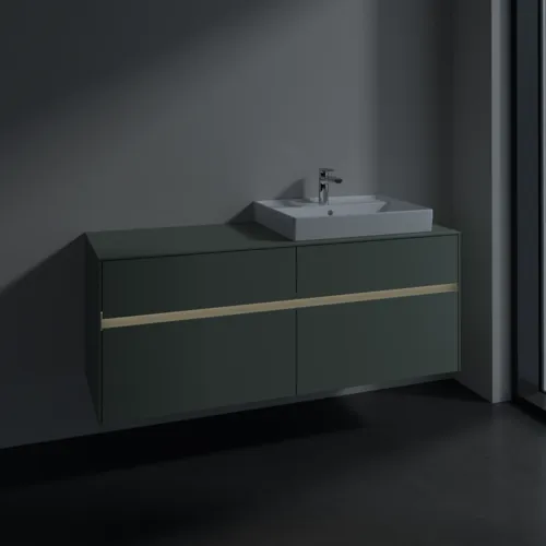 VILLEROY BOCH Toaletní skříňka Collaro, s osvětlením, 4 výsuvy, 1400 x 548 x 500 mm, Soft Green / Soft Green #C086B0AF, obrázek 5