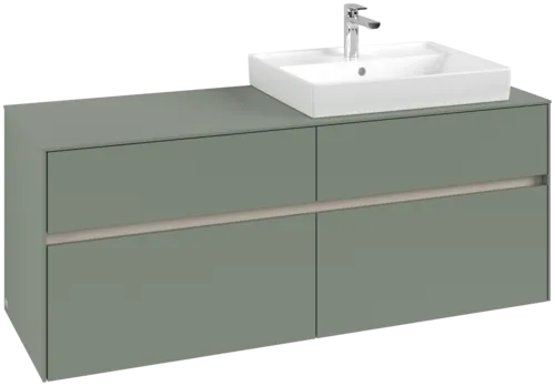 VILLEROY BOCH Toaletní skříňka Collaro, s osvětlením, 4 výsuvy, 1400 x 548 x 500 mm, Soft Green / Soft Green #C086B0AF