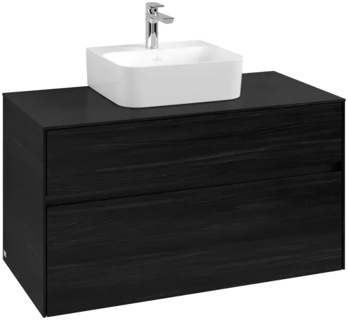 VILLEROY BOCH Toaletní skříňka Collaro, s osvětlením, 2 výsuvy, 1000 x 548 x 500 mm, černý dub / černý dub #C094B0AB