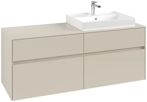 VILLEROY BOCH Toaletní skříňka Collaro, 4 výsuvy, 1400 x 548 x 500 mm, Cashmere Grey / Cashmere Grey #C08600VN