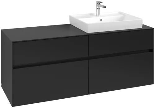 VILLEROY BOCH Toaletní skříňka Collaro, 4 výsuvy, 1400 x 548 x 500 mm, Volcano Black / Volcano Black #C08600VL