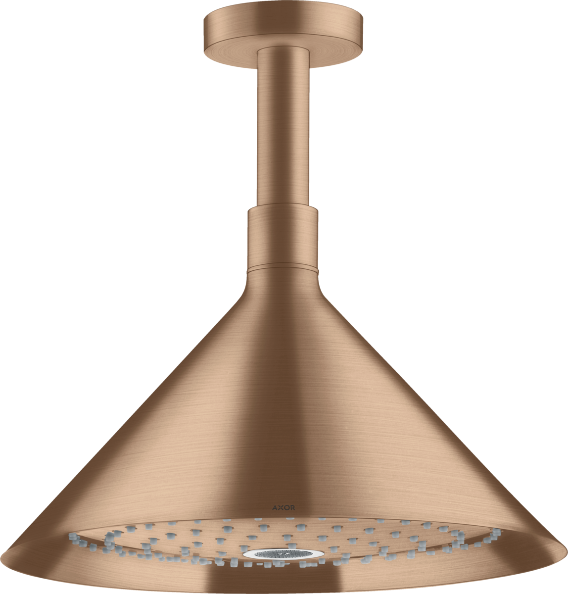 HANSGROHE Sprchy AXOR/Přední horní sprcha 240 2jet se stropním připojením #26022310 - Brushed Red Gold