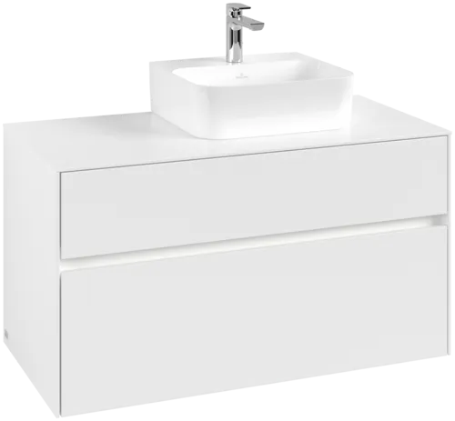 VILLEROY BOCH Collaro toaletní skříňka, s osvětlením, 2 výsuvy, 1000 x 548 x 500 mm, bílá matná / bílá matná #C096B0MS