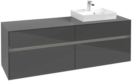 VILLEROY BOCH Toaletní skříňka Collaro, s osvětlením, 4 výsuvy, 1600 x 548 x 500 mm, lesklá šedá / lesklá šedá #C079B0FP