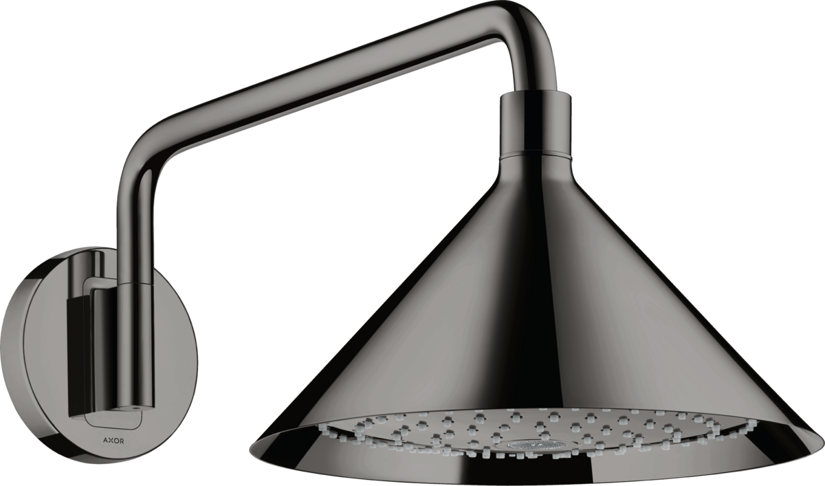 HANSGROHE AXOR Sprchy/přední horní sprcha 240 2jet se sprchovým ramenem #26021330 - leštěný černý chrom