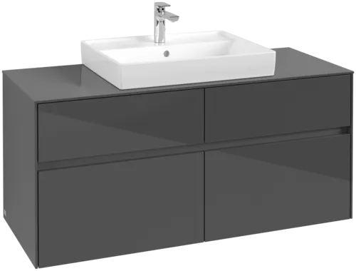 VILLEROY BOCH Collaro toaletní skříňka, 4 výsuvy, 1200 x 548 x 500 mm, lesklá šedá / lesklá šedá #C08100FP