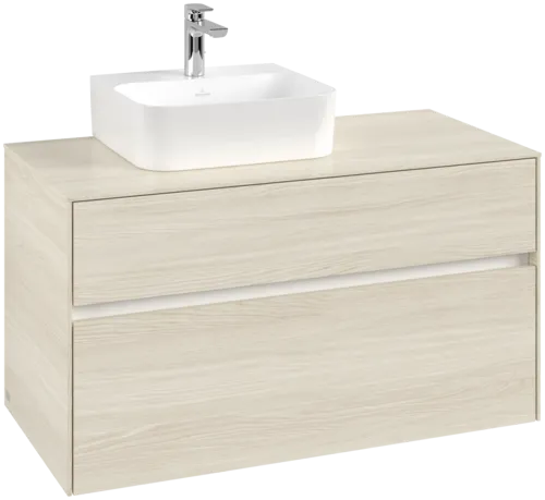 VILLEROY BOCH Toaletní skříňka Collaro, 2 výsuvy, 1000 x 548 x 500 mm, bílý dub / bílý dub #C09500AA