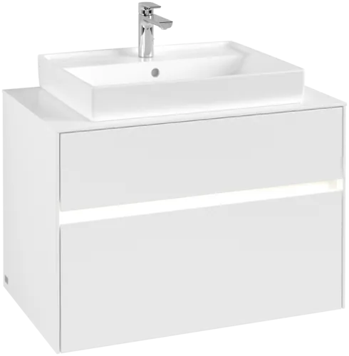 VILLEROY BOCH Collaro toaletní skříňka, s osvětlením, 2 výsuvy, 800 x 548 x 500 mm, bílá matná / bílá matná #C080B0MS