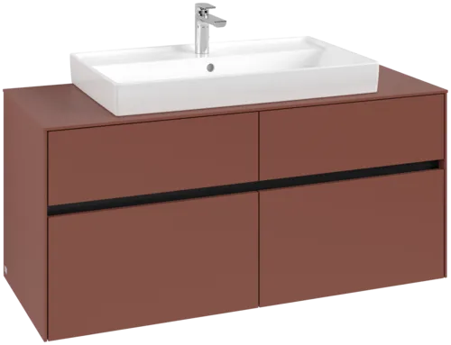 VILLEROY BOCH Toaletní skříňka Collaro, 4 výsuvy, 1200 x 548 x 500 mm, Vínově červená / Vínově červená #C08700AH
