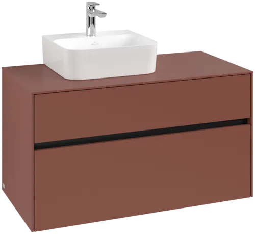 VILLEROY BOCH Toaletní skříňka Collaro, 2 výsuvy, 1000 x 548 x 500 mm, vínově červená / vínově červená #C09500AH