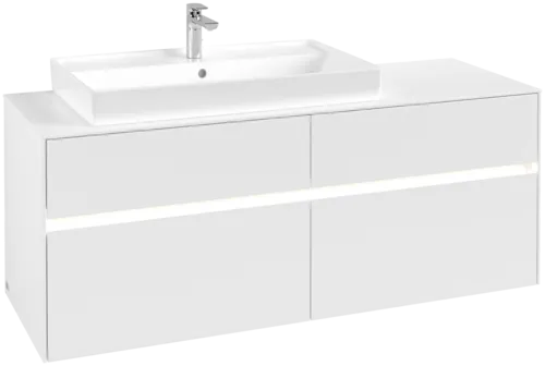 VILLEROY BOCH Toaletní skříňka Collaro, s osvětlením, 4 výsuvy, 1400 x 548 x 500 mm, bílá matná / bílá matná #C089B0MS