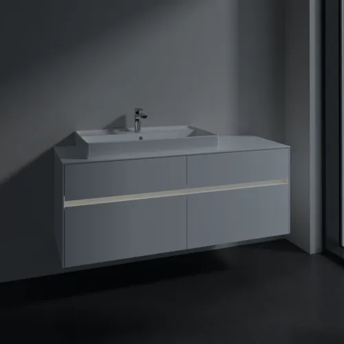 VILLEROY BOCH Toaletní skříňka Collaro, s osvětlením, 4 výsuvy, 1400 x 548 x 500 mm, bílá matná / bílá matná #C089B0MS, obrázek 5