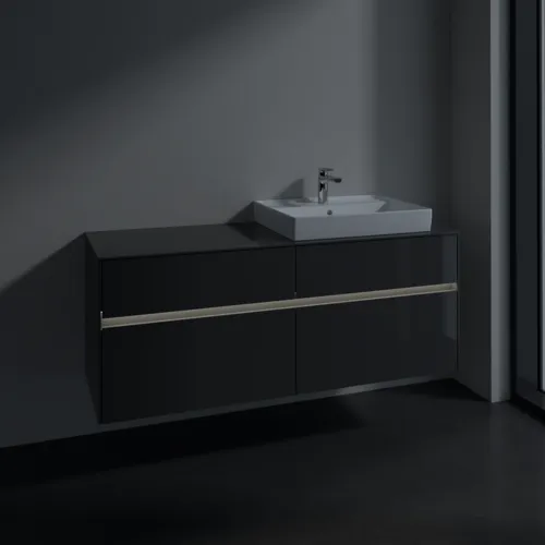 VILLEROY BOCH Toaletní skříňka Collaro, s osvětlením, 4 výsuvy, 1400 x 548 x 500 mm, lesklá šedá / lesklá šedá #C086B0FP, obrázek 5
