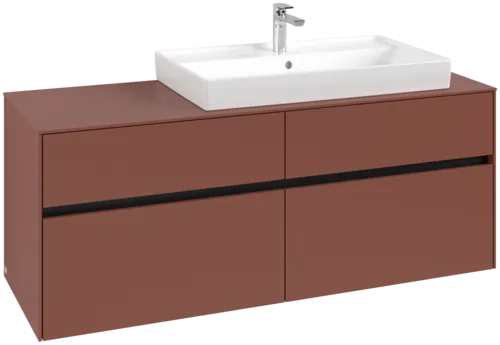 VILLEROY BOCH Toaletní skříňka Collaro, 4 výsuvy, 1400 x 548 x 500 mm, Vínově červená / Vínově červená #C09000AH