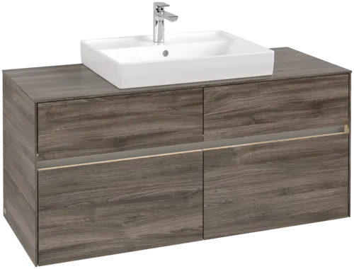 VILLEROY BOCH Umyvadlová skříňka Collaro, s osvětlením, 4 výsuvy, 1200 x 548 x 500 mm, dub kamenný #C081B0RK