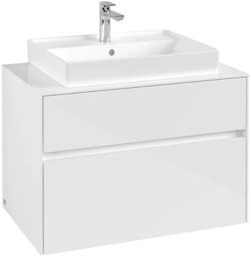 VILLEROY BOCH Toaletní skříňka Collaro, 2 výsuvy, 800 x 548 x 500 mm, lesklá bílá / lesklá bílá #C08000DH